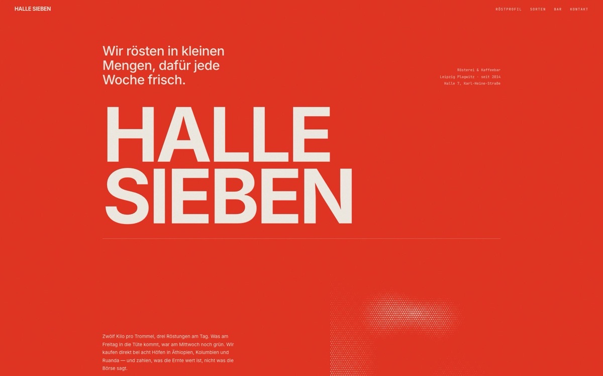 Designvorschlag HALLE SIEBEN — Plakativ & grafisch