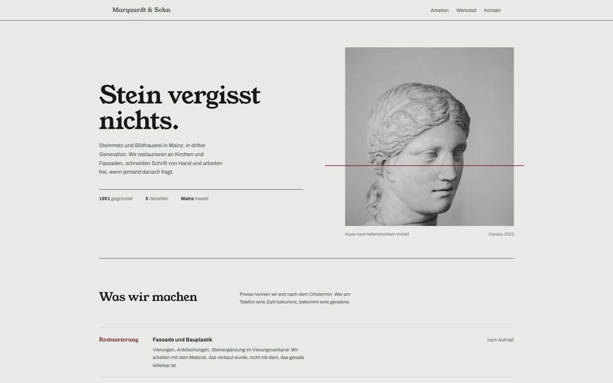 Designvorschlag MARQUARDT & SOHN — Klassisch & modern