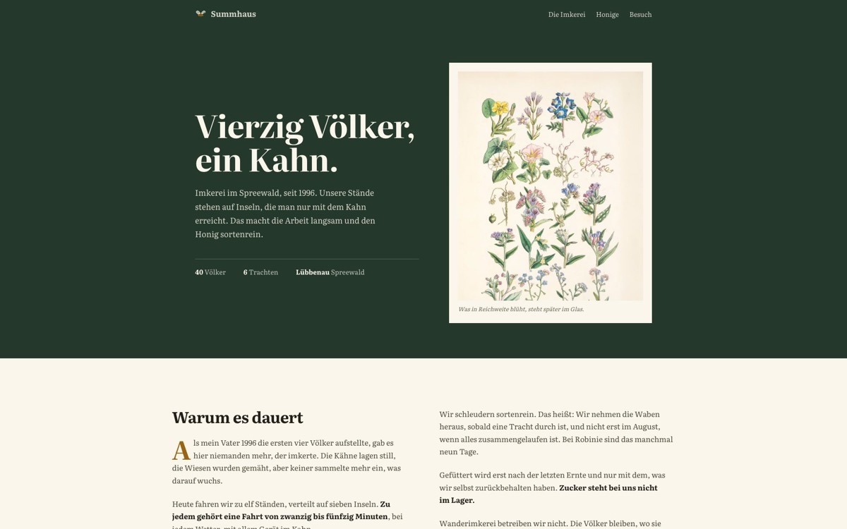 Designvorschlag SUMMHAUS — Illustriert & erzählend
