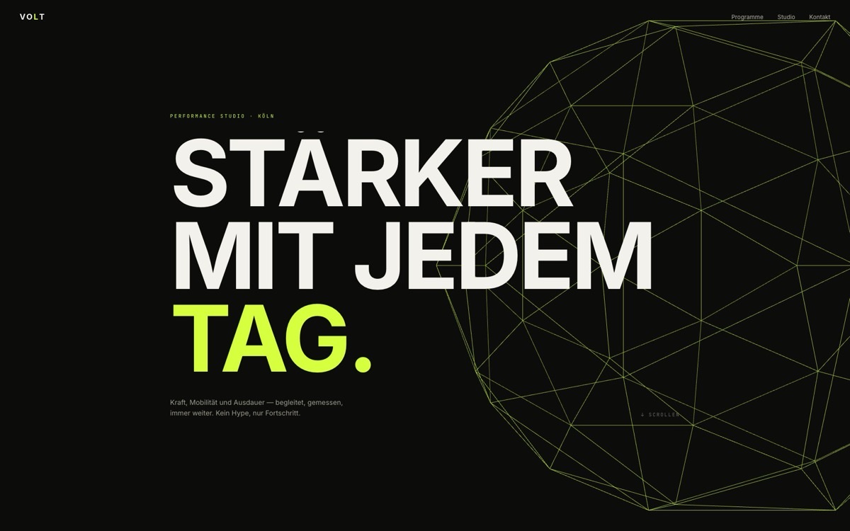 Designvorschlag VOLT — Laut & kontrastreich